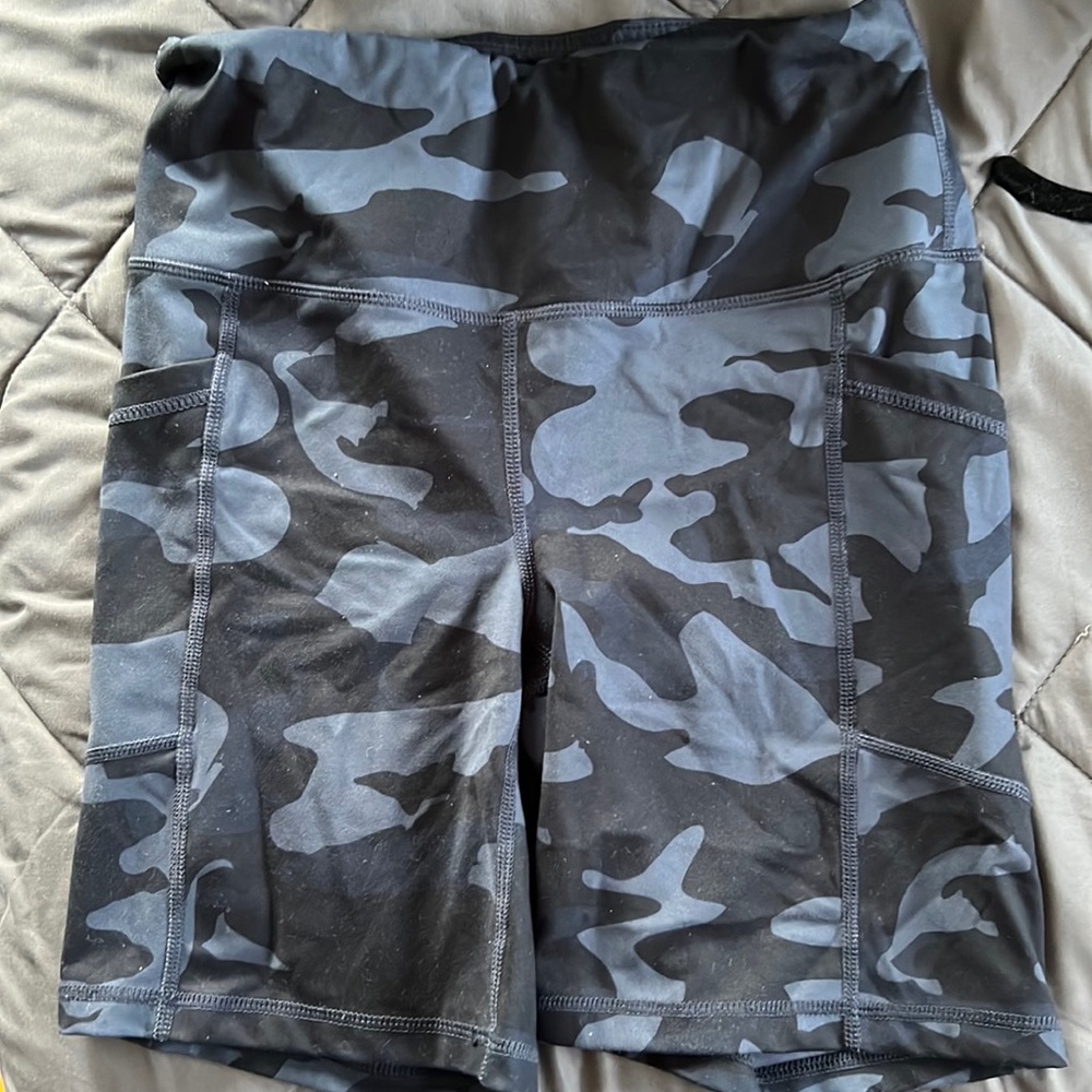 Navy Camo Biker Shorts